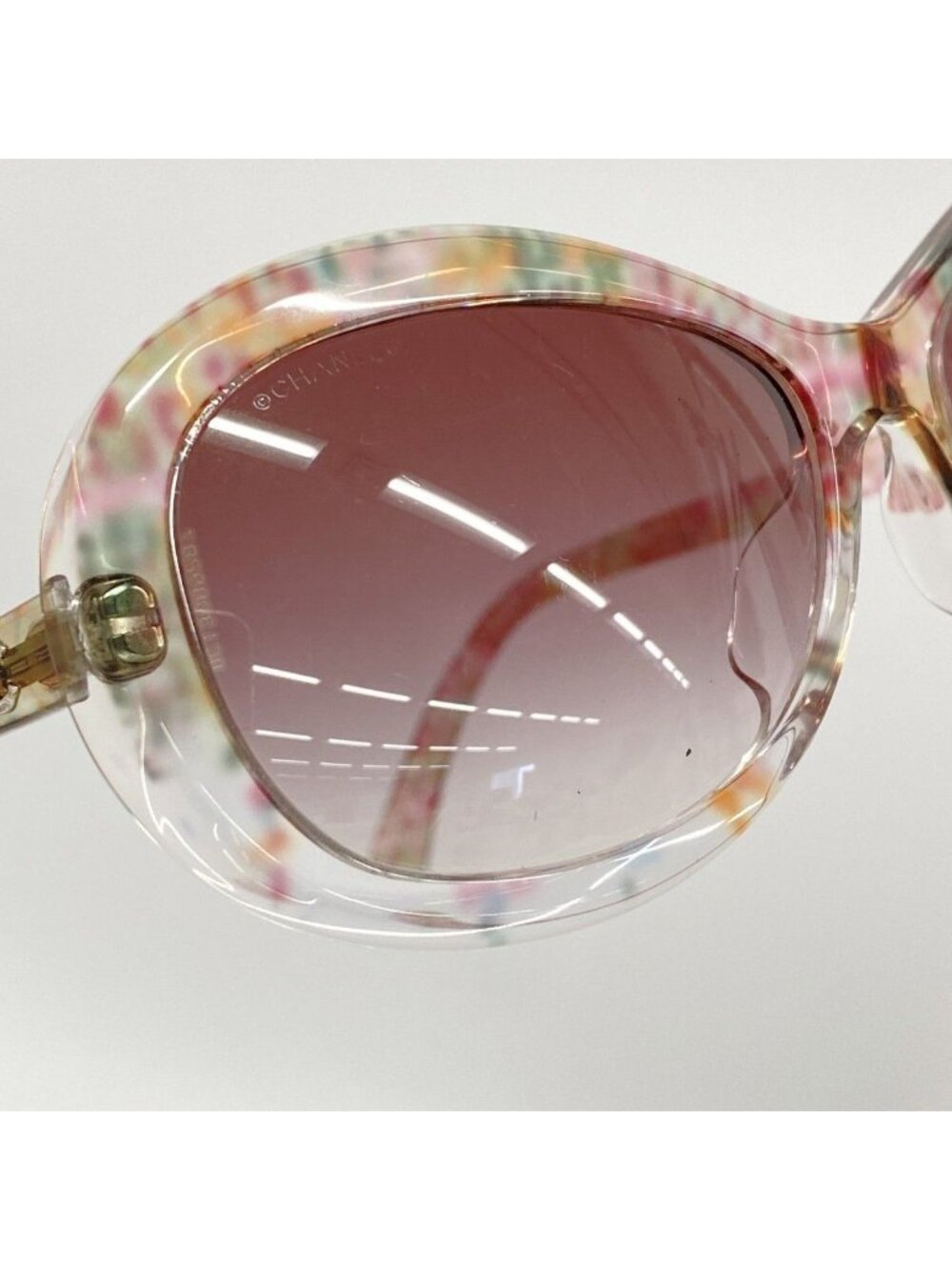 Chanel Sunglasses Acetate Clear Multicolor Silver Eyewear - Picture 5 of 9